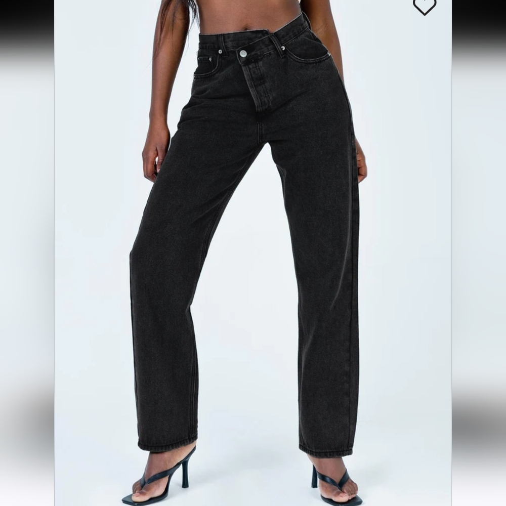 Princess Polly Holly Asymmetric Straight Leg Jean